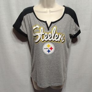 Pittsburgh Steelers Gray and Black T-Shirt